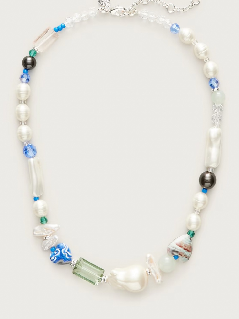 J. Crew Mixed Pearl and Bead Necklace